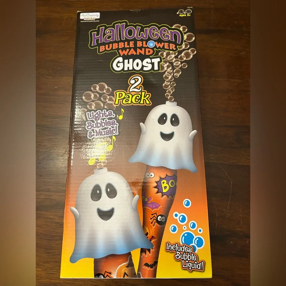 Halloween Ghost Bubble Blower Wand 2 Pack